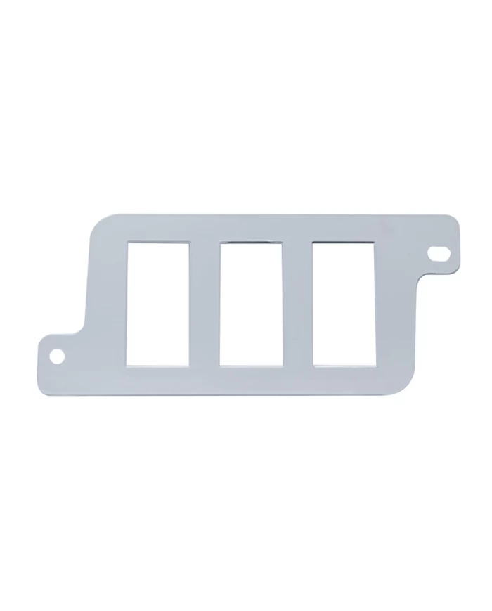 (CARD) CHROME PLASTIC FREIGHTLINER BOTTOM LEFT SWITCH PANEL - 3 OPENINGS