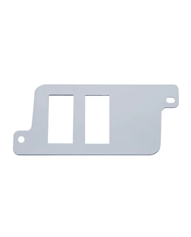 (CARD) CHROME PLASTIC FREIGHTLINER BOTTOM LEFT SWITCH PANEL - 2 OPENINGS (CARD) CHROME PLASTIC FREIGHTLINER BOTTOM LEFT SWITCH PANEL - 2 OPENINGS