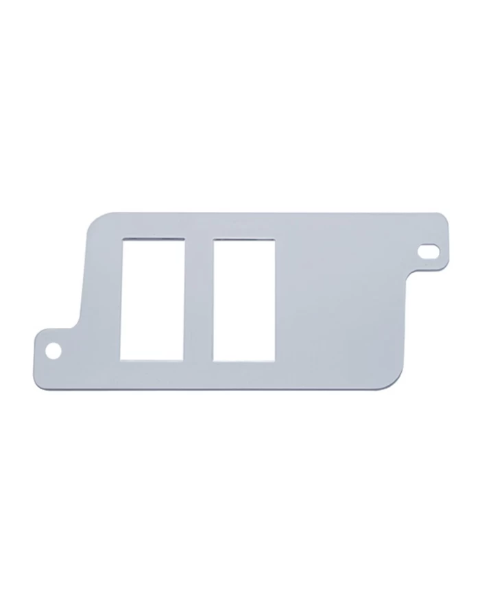 (CARD) CHROME PLASTIC FREIGHTLINER BOTTOM LEFT SWITCH PANEL - 2 OPENINGS (CARD) CHROME PLASTIC FREIGHTLINER BOTTOM LEFT SWITCH PANEL - 2 OPENINGS