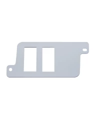 (CARD) CHROME PLASTIC FREIGHTLINER BOTTOM LEFT SWITCH PANEL - 2 OPENINGS (CARD) CHROME PLASTIC FREIGHTLINER BOTTOM LEFT SWITCH PANEL - 2 OPENINGS