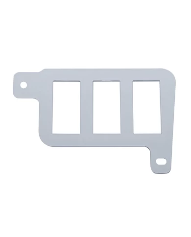 (CARD) CHROME PLASTIC FREIGHTLINER BOTTOM RIGHT SWITCH PANEL - 3 OPENINGS (CARD) CHROME PLASTIC FREIGHTLINER BOTTOM RIGHT SWITCH PANEL - 3 OPENINGS