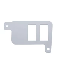 (CARD) CHROME PLASTIC FREIGHTLINER BOTTOM RIGHT SWITCH PANEL - 2 OPENINGS (CARD) CHROME PLASTIC FREIGHTLINER BOTTOM RIGHT SWITCH PANEL - 2 OPENINGS