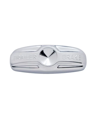 (BULK) CHROME PLASTIC FREIGHTLINER TRAILER BRAKE HANDLE COVER - INDENTED (BULK) CHROME PLASTIC FREIGHTLINER TRAILER BRAKE HANDLE COVER - INDENTED