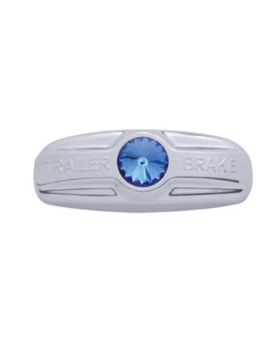 (CARD) CHROME PLASTIC FREIGHTLINER TRAILER BRAKE HANDLE COVER W/ DIAMOND - BLUE (CARD) CHROME PLASTIC FREIGHTLINER TRAILER BRAKE HANDLE COVER W/ DIAMOND - BLUE