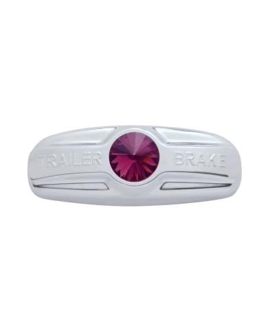 (CARD) CHROME PLASTIC FREIGHTLINER TRAILER BRAKE HANDLE COVER W/ DIAMOND - PURPLE (CARD) CHROME PLASTIC FREIGHTLINER TRAILER BRAKE HANDLE COVER W/ DIAMOND - PURPLE