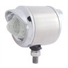 UP31821-Stainless 2.5" Double Face LED Beehive Lights With Visor - Amber & Red LED/Clear Lens