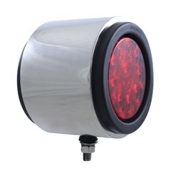 UP31834-SS Double Face Light With 10 LED 4" Lights With Grommet - Amber & Red LED/Amber & Red Lens