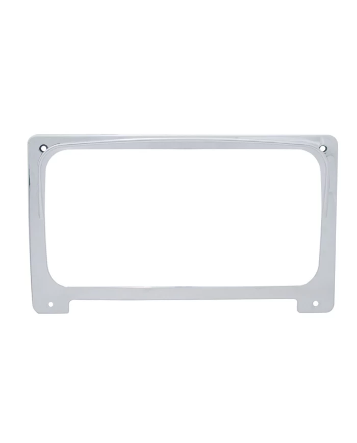 (CARD) CHROME PLASTIC FREIGHTLINER CENTER GAUGE CLUSTER COVER W/ VISOR (CARD) CHROME PLASTIC FREIGHTLINER CENTER GAUGE CLUSTER COVER W/ VISOR