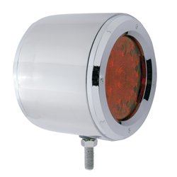 UP31835-SS Double Face Light With 10 LED 4" Lights With Bezels - Amber & Red LED/Amber & Red Lens