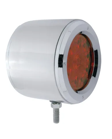 UP31835-SS Double Face Light With 10 LED 4" Lights With Bezels - Amber & Red LED/Amber & Red Lens