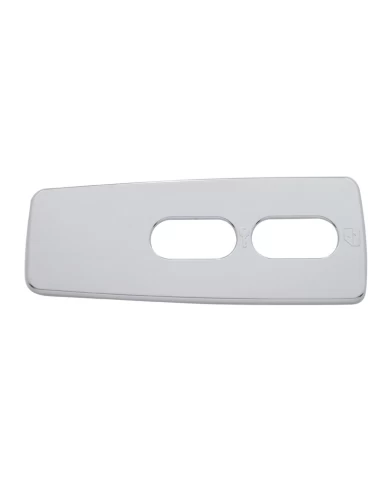 (CARD) CHROME PLASTIC 2007+ FREIGHTLINER CASCADIA PASSENGER DOOR SWITCH COVER - 2 OPENING (CARD) CHROME PLASTIC 2007+ FREIGHTLINER CASCADIA PASSENGER DOOR SWITCH COVER - 2 OPENING