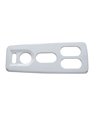 (CARD) CHROME PLASTIC 2007+ FREIGHTLINER CASCADIA DRIVER DOOR SWITCH COVER - 5 OPENING (CARD) CHROME PLASTIC 2007+ FREIGHTLINER CASCADIA DRIVER DOOR SWITCH COVER - 5 OPENING