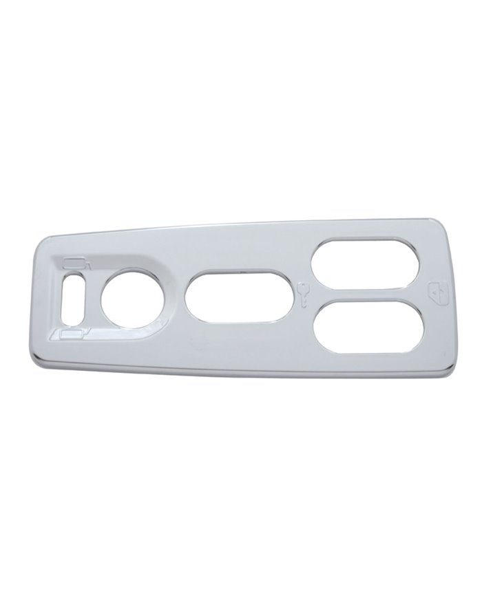 (CARD) CHROME PLASTIC 2007+ FREIGHTLINER CASCADIA DRIVER DOOR SWITCH COVER - 5 OPENING