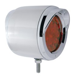 UP31836-SS Double Face Light With 10 LED 4" Lights With Visors - Amber & Red LED/Amber & Red Lens