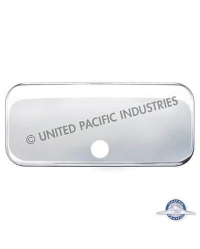 (CARD) CHROME FREIGHTLINER CASCADIA UPPER CENTER STORAGE DOOR COVER - 13 1/2" (CARD) CHROME FREIGHTLINER CASCADIA UPPER CENTER STORAGE DOOR COVER - 13 1/2"