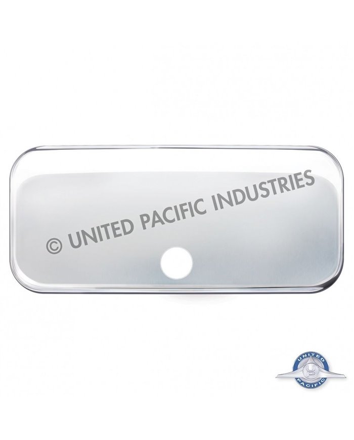 (CARD) CHROME FREIGHTLINER CASCADIA UPPER CENTER STORAGE DOOR COVER - 13 1/2"