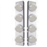 UP31977-SS Front Air Cleaner Bracket W/8X 17 LED Beehive Lights & SS Bezels For Peterbilt -Amber LED/Clear Lens (Pair)