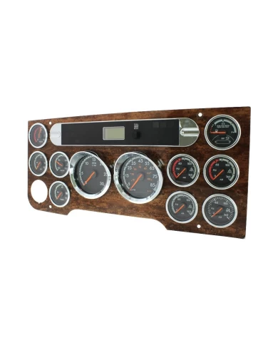 (CARD) CHROME PLASTIC 2007+ FREIGHTLINER CASCADIA GAUGE COVER WITH VISOR (CARD) CHROME PLASTIC 2007+ FREIGHTLINER CASCADIA GAUGE COVER WITH VISOR
