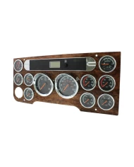 (CARD) CHROME PLASTIC 2007+ FREIGHTLINER CASCADIA GAUGE COVER WITH VISOR