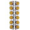 UP31978-SS Front Air Cleaner Bracket W/12X 17 LED Watermelon Lights & SS Bezels For Peterbilt-Amber LED & Lens (Pair)