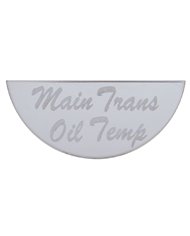 (CARD) STAINLESS STEEL PETERBILT GAUGE EMBLEM - MAIN TRANSMISSION TEMPERATURE