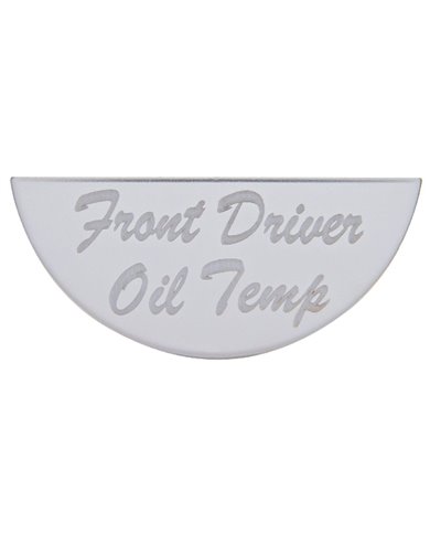 (CARD) STAINLESS STEEL PETERBILT GAUGE EMBLEM - FRONT DRIVER OIL TEMPERATURE (CARD) STAINLESS STEEL PETERBILT GAUGE EMBLEM - FRONT DRIVER OIL TEMPERATURE