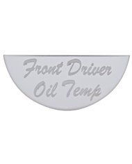 (CARD) STAINLESS STEEL PETERBILT GAUGE EMBLEM - FRONT DRIVER OIL TEMPERATURE (CARD) STAINLESS STEEL PETERBILT GAUGE EMBLEM - FRONT DRIVER OIL TEMPERATURE