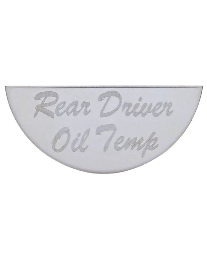(CARD) STAINLESS STEEL PETERBILT GAUGE EMBLEM - REAR DRIVER TEMPERATURE