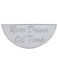(CARD) STAINLESS STEEL PETERBILT GAUGE EMBLEM - REAR DRIVER TEMPERATURE