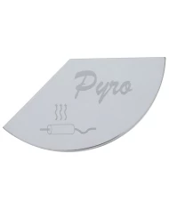 (CARD) STAINLESS STEEL PETERBILT GAUGE EMBLEM - PYROMETER (1/3 CIRCLE LARGE)