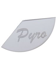 (CARD) STAINLESS STEEL PETERBILT GAUGE EMBLEM - PYROMETER (1/3 CIRCLE SMALL)