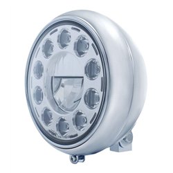 UP32160-7" Motorcycle Headlight With 11 LED High Power Bulb