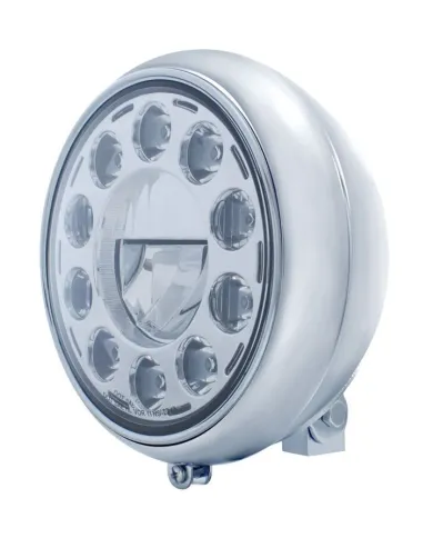 UP32160-7" Motorcycle Headlight With 11 LED High Power Bulb