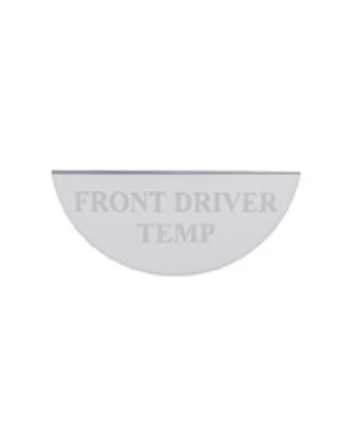 (CARD) STAINLESS STEEL FREIGHTLINER GAUGE PLATE - FRONT DRIVER TEMPERATURE (CARD) STAINLESS STEEL FREIGHTLINER GAUGE PLATE - FRONT DRIVER TEMPERATURE
