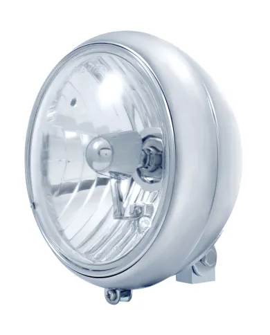 UP32165-7" Motorcycle Headlight With Crystal H4 Halogen Bulb