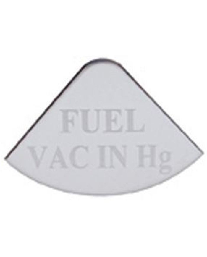 (CARD) STAINLESS STEEL FREIGHTLINER GAUGE PLATE - FUEL VAC IN Hg