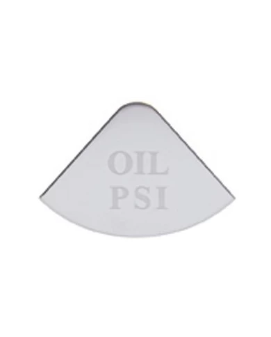 (CARD) STAINLESS STEEL FREIGHTLINER GAUGE PLATE - OIL PSI (CARD) STAINLESS STEEL FREIGHTLINER GAUGE PLATE - OIL PSI