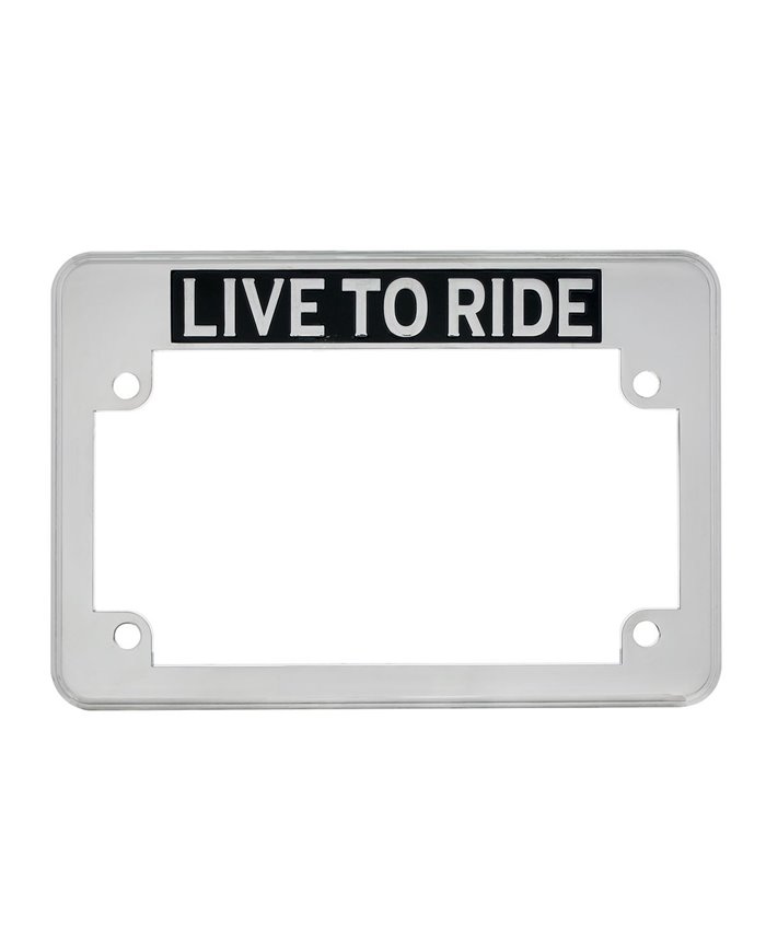 (CARD) MOTORCYCLE LICENSE PLATE FRAME - "LIVE TO RIDE"