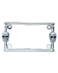 (CARD) CHROME DESIGNER SKULL MOTORCYCLE LICENSE FRAME