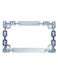 (CARD) CHROME DESIGNER CHAIN MOTORCYCLE LICENSE FRAME