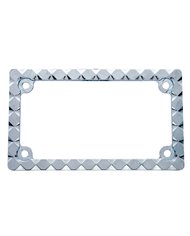 (CARD) CHROME DESIGNER DIAMOND MOTORCYCLE LICENSE FRAME