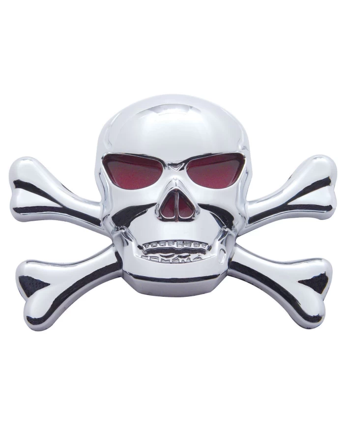 (CARD) CHROME PLASTIC SKULL ACCENT