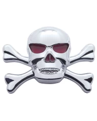 (CARD) CHROME PLASTIC SKULL ACCENT