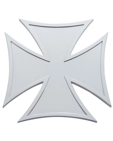 (CARD) CHROME PLASTIC IRON CROSS ACCENT (CARD) CHROME PLASTIC IRON CROSS ACCENT