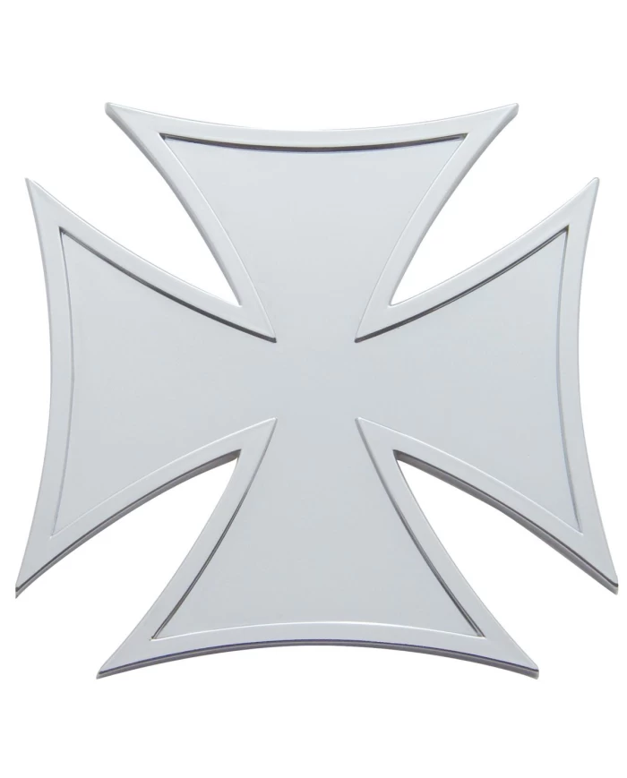 (CARD) CHROME PLASTIC IRON CROSS ACCENT