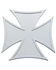 (CARD) CHROME PLASTIC IRON CROSS ACCENT