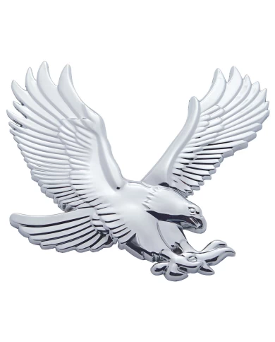 (CARD) CHROME PLASTIC FLYING EAGLE ACCENT - FACING RIGHT (CARD) CHROME PLASTIC FLYING EAGLE ACCENT - FACING RIGHT