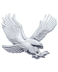 (CARD) CHROME PLASTIC FLYING EAGLE ACCENT - FACING RIGHT