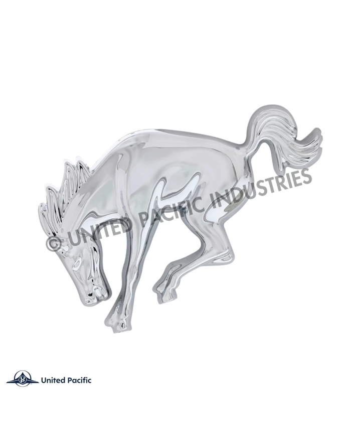 (CARD) CHROME BUCKING BRONCO EMBLEM