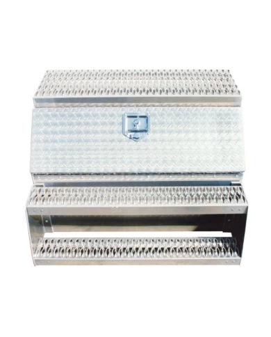 (BULK) ALUMINUM STEP SADDLE BOX - 18" L x 25" W x 28" H (BULK) ALUMINUM STEP SADDLE BOX - 18" L x 25" W x 28" H